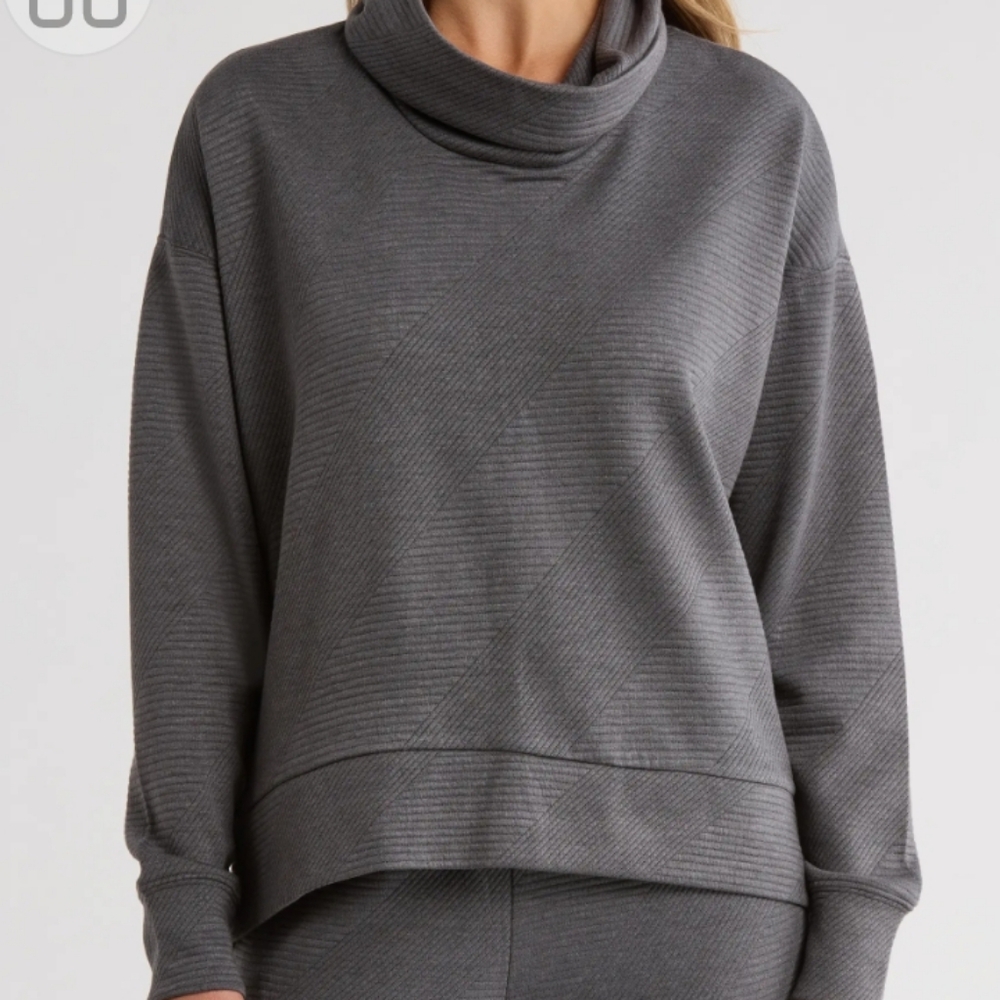 Balance Collection Gray Soft Black Lining Sweatshirt